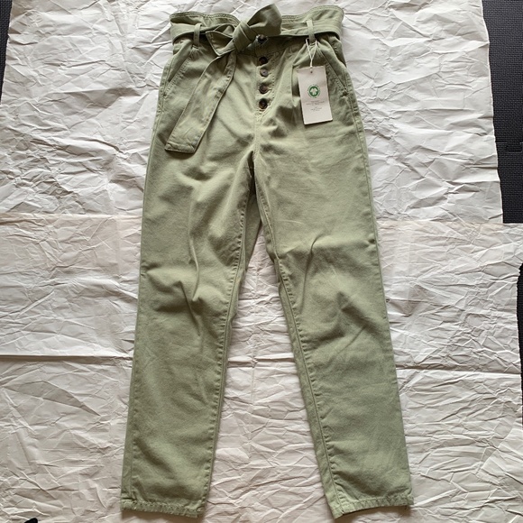 Sézane Anderson Trousers in Kaki Clair/Khaki/Light Green, New w/ Tags, US4/FR36 - Picture 3 of 6